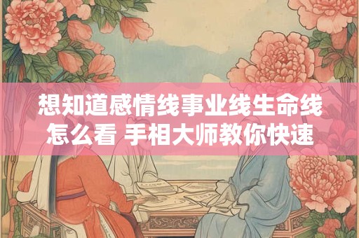想知道感情线事业线生命线怎么看 手相大师教你快速判断
