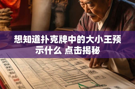 想知道扑克牌中的大小王预示什么 点击揭秘