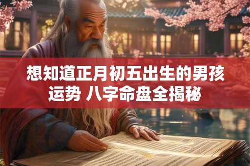 想知道正月初五出生的男孩运势 八字命盘全揭秘
