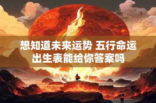 想知道未来运势 五行命运出生表能给你答案吗