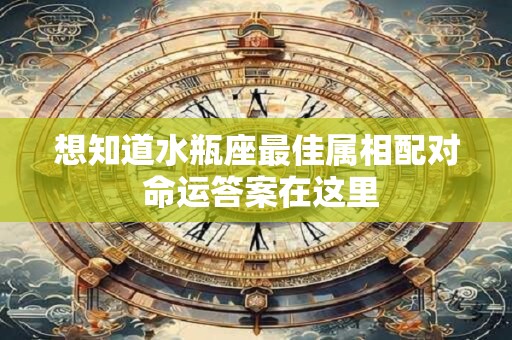 想知道水瓶座最佳属相配对 命运答案在这里