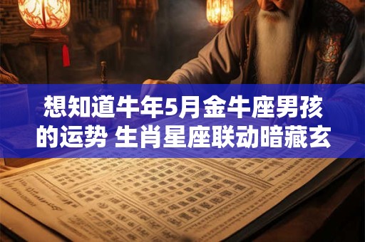 想知道牛年5月金牛座男孩的运势 生肖星座联动暗藏玄机