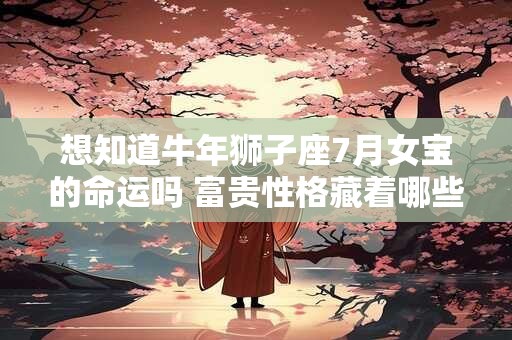 想知道牛年狮子座7月女宝的命运吗 富贵性格藏着哪些秘密