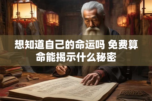 想知道自己的命运吗 免费算命能揭示什么秘密