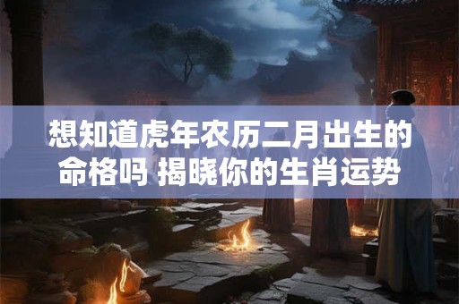 想知道虎年农历二月出生的命格吗 揭晓你的生肖运势