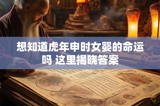 想知道虎年申时女婴的命运吗 这里揭晓答案