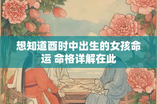 想知道酉时中出生的女孩命运 命格详解在此