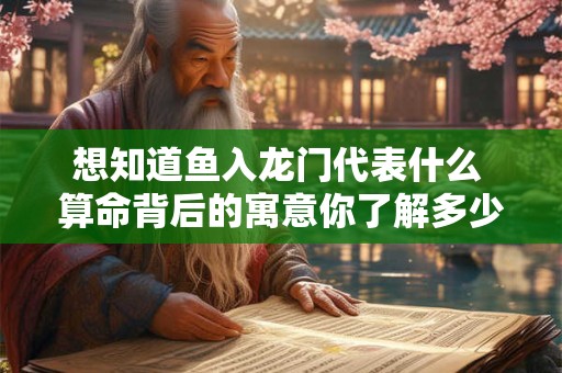 想知道鱼入龙门代表什么 算命背后的寓意你了解多少