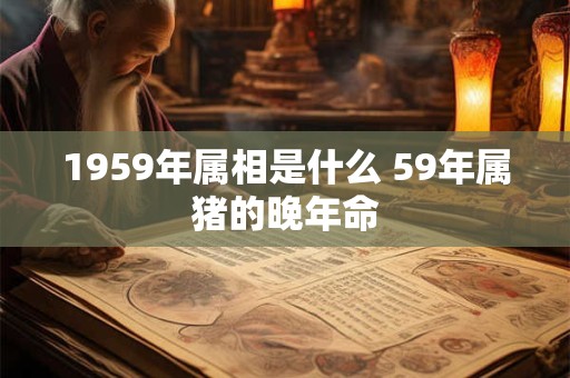 1959年属相是什么 59年属猪的晚年命