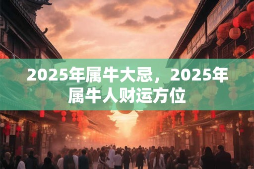 2025年属牛大忌，2025年属牛人财运方位