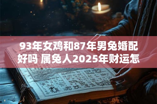 93年女鸡和87年男兔婚配好吗 属兔人2025年财运怎么样