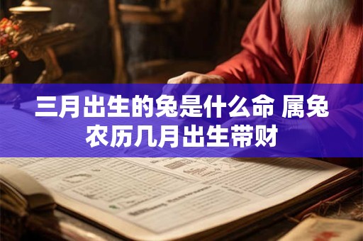 三月出生的兔是什么命 属兔农历几月出生带财