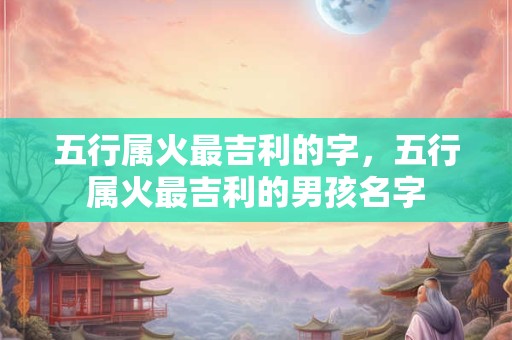 五行属火最吉利的字，五行属火最吉利的男孩名字