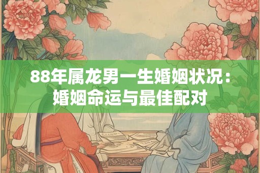88年属龙男一生婚姻状况：婚姻命运与最佳配对