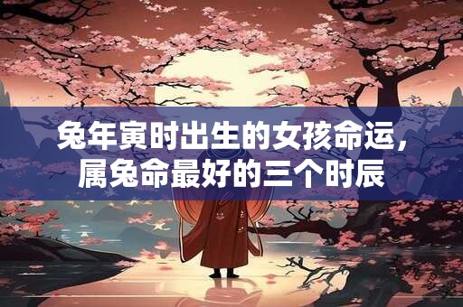 兔年寅时出生的女孩命运，属兔命最好的三个时辰