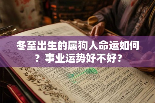 冬至出生的属狗人命运如何？事业运势好不好？