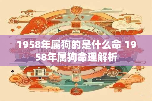 1958年属狗的是什么命 1958年属狗命理解析
