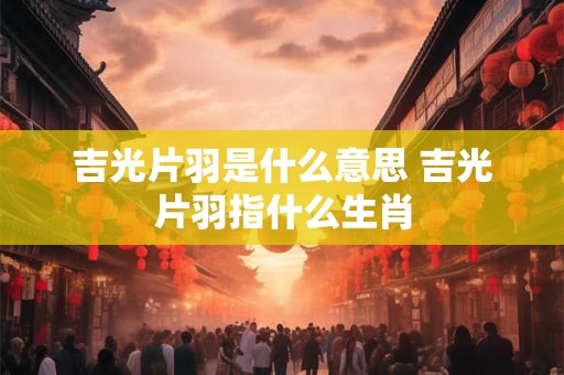 吉光片羽是什么意思 吉光片羽指什么生肖