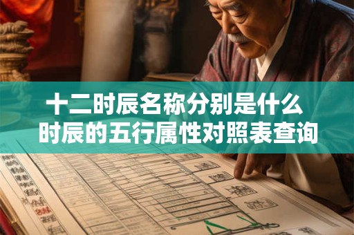 十二时辰名称分别是什么 时辰的五行属性对照表查询