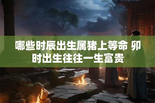 哪些时辰出生属猪上等命 卯时出生往往一生富贵
