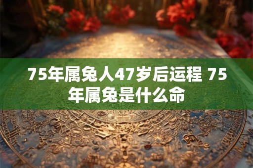 75年属兔人47岁后运程 75年属兔是什么命