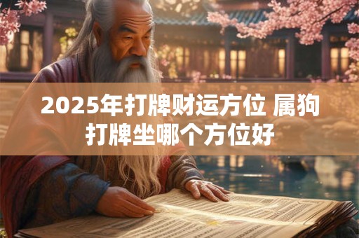 2025年打牌财运方位 属狗打牌坐哪个方位好