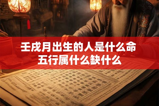 壬戌月出生的人是什么命 五行属什么缺什么