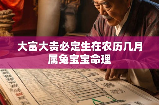 大富大贵必定生在农历几月属兔宝宝命理