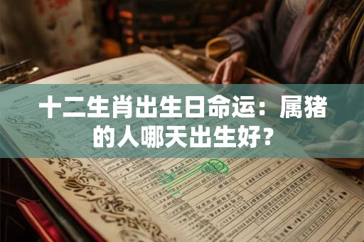 十二生肖出生日命运：属猪的人哪天出生好？