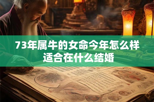 73年属牛的女命今年怎么样 适合在什么结婚