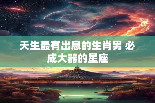 天生最有出息的生肖男 必成大器的星座