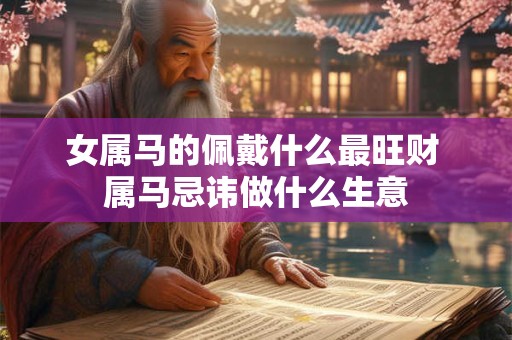 女属马的佩戴什么最旺财 属马忌讳做什么生意