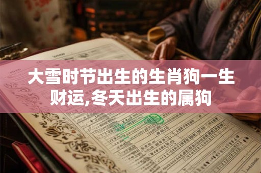 大雪时节出生的生肖狗一生财运,冬天出生的属狗