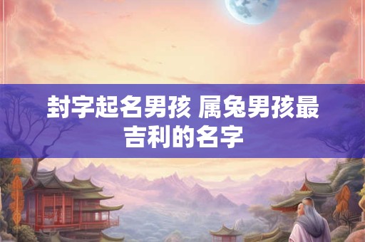 封字起名男孩 属兔男孩最吉利的名字