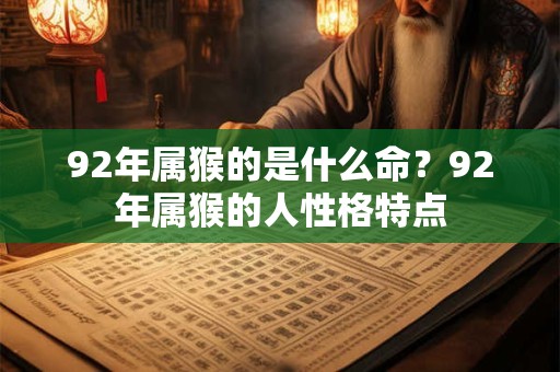 92年属猴的是什么命？92年属猴的人性格特点