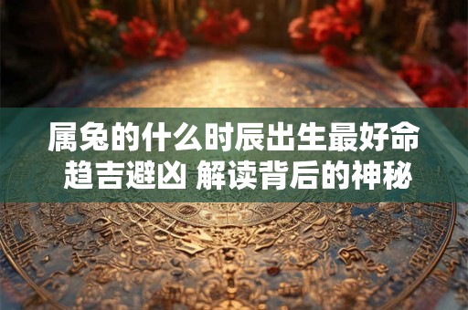 属兔的什么时辰出生最好命 趋吉避凶 解读背后的神秘密码