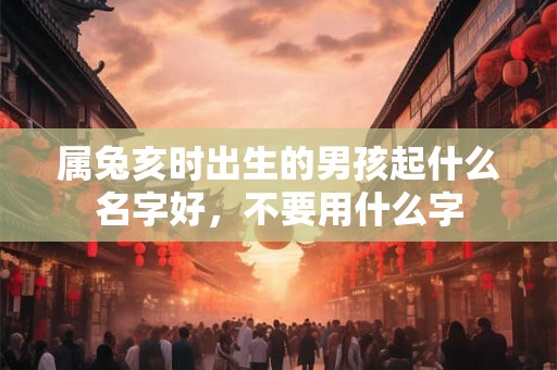 属兔亥时出生的男孩起什么名字好，不要用什么字