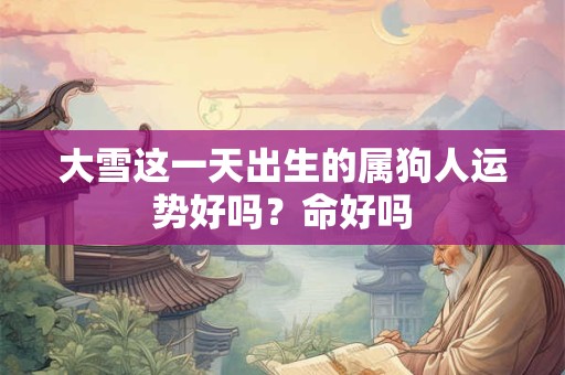 大雪这一天出生的属狗人运势好吗？命好吗