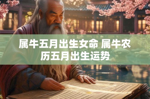 属牛五月出生女命 属牛农历五月出生运势