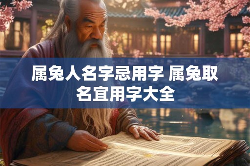 属兔人名字忌用字 属兔取名宜用字大全