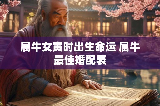 属牛女寅时出生命运 属牛最佳婚配表