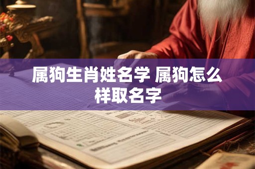 属狗生肖姓名学 属狗怎么样取名字