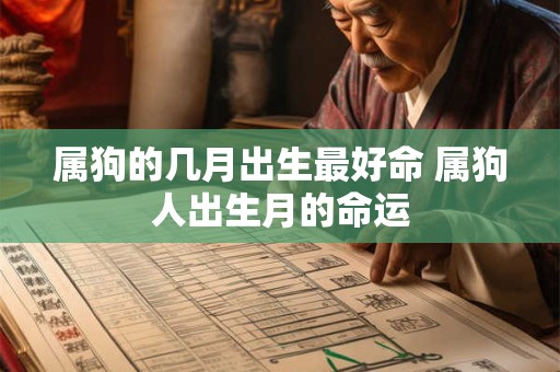 属狗的几月出生最好命 属狗人出生月的命运