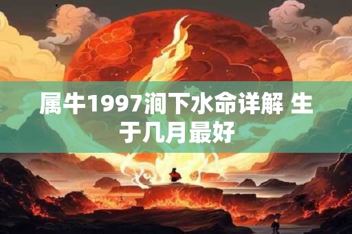 属牛1997涧下水命详解 生于几月最好