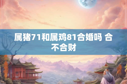 属猪71和属鸡81合婚吗 合不合财