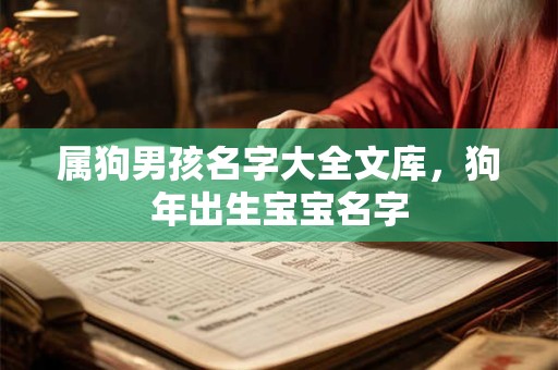 属狗男孩名字大全文库，狗年出生宝宝名字