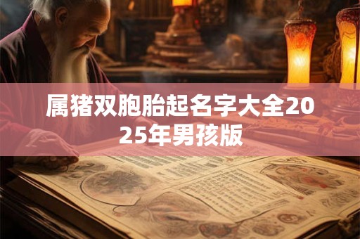 属猪双胞胎起名字大全2025年男孩版