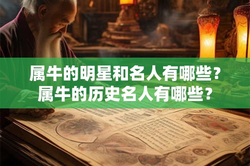 属牛的明星和名人有哪些？属牛的历史名人有哪些？