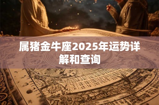 属猪金牛座2025年运势详解和查询