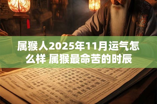 属猴人2025年11月运气怎么样 属猴最命苦的时辰